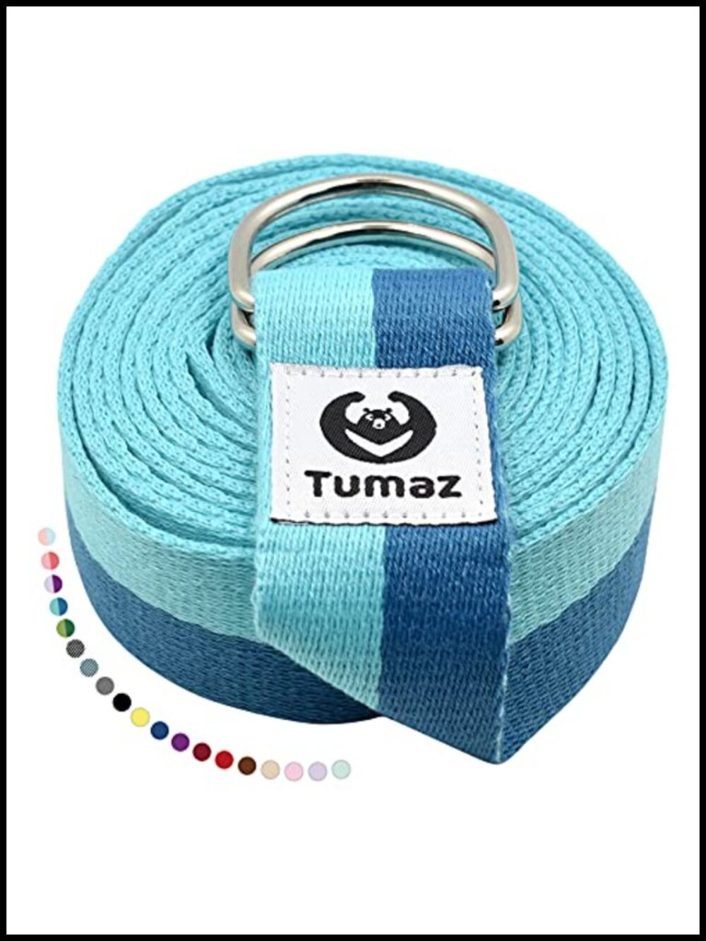Yoga Strap for Stretching Adjustable D-Ring 6 ft Cotton Non-Elastic Yoga Belt